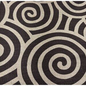 Black & Beige Abstract Swirl Woven Fabric 37 x 60-Inch Upholstery Drapery Use